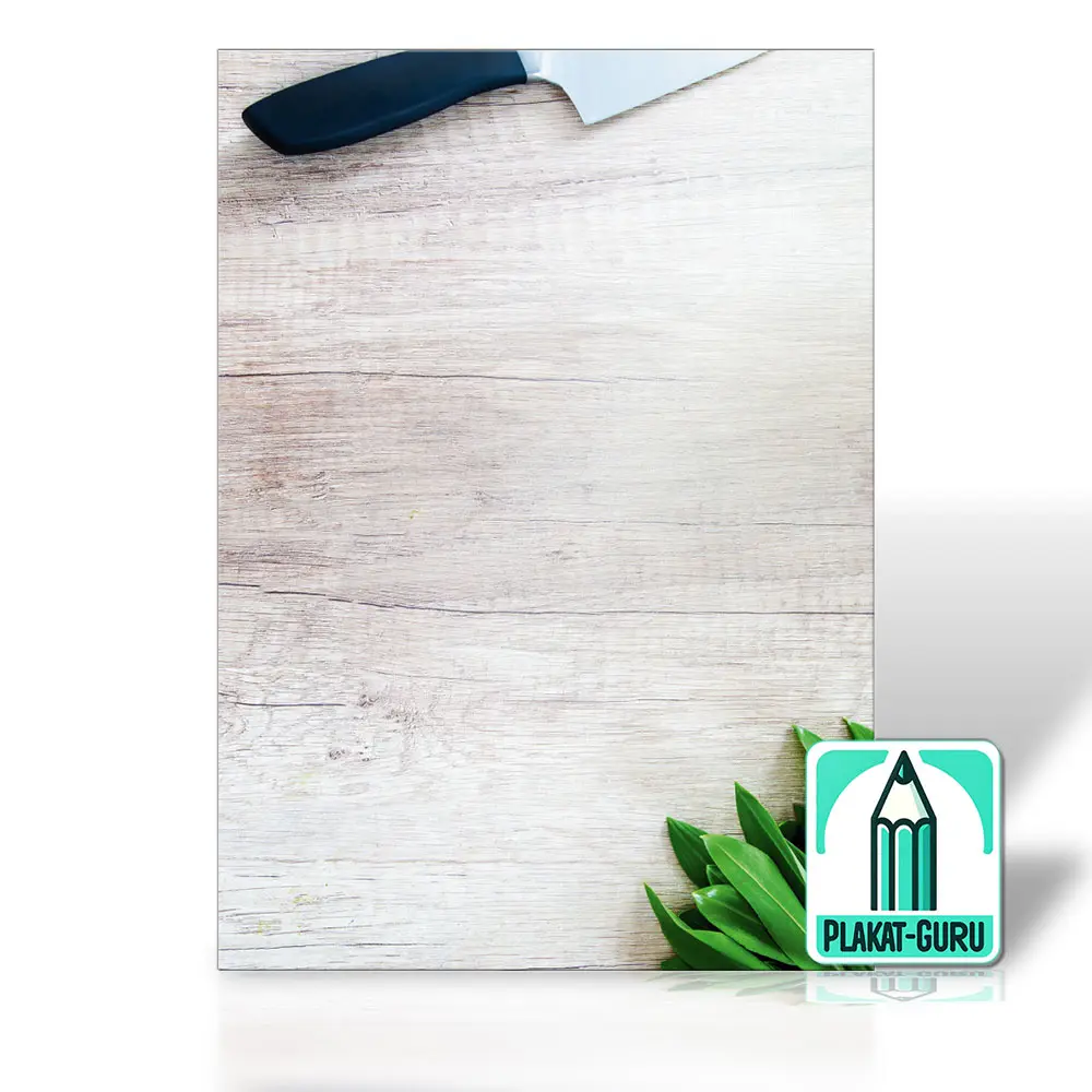 Modernes A3 Küchen-Designplakat – Holzoptik mit Küchenmotiv