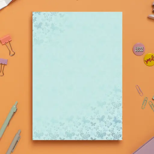 Elegantes Briefpapier „Vintage Butterfly“ in sanftem Mint – für besondere Momente