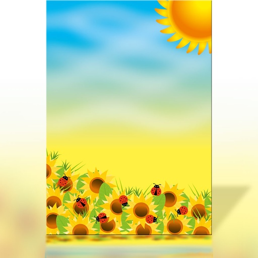 Fröhliches Briefpapier „Sonnenblumenwiese“ – Ein Hauch von Sommer