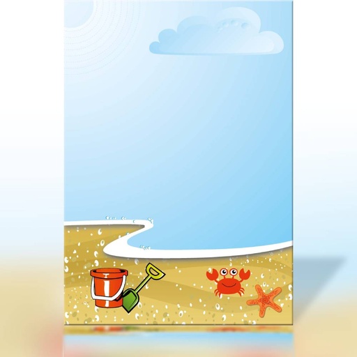 [1-706] Fröhliches Briefpapier „Strand und Meer“ – Sommerfeeling pur 