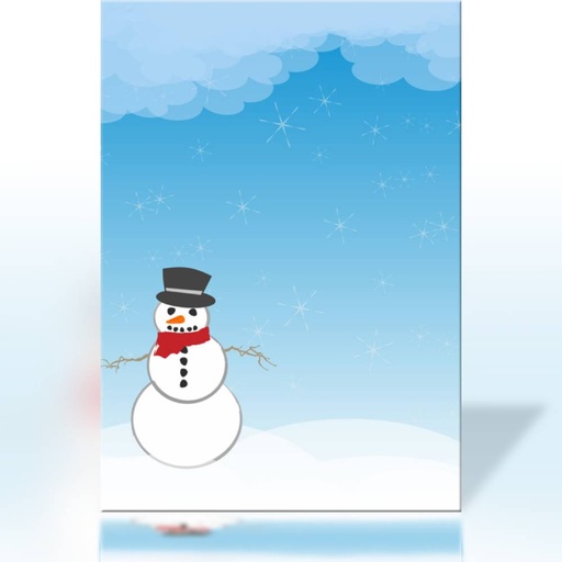 [1-709] Verspieltes Briefpapier „Schneemann im Winterwunderland“ – Fröhliche Wintergrüße 