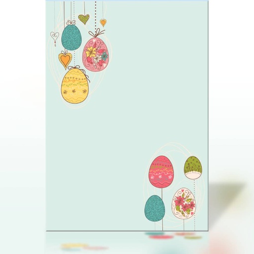 [1-512] Fröhliches Briefpapier „Ostereier-Design“ – Farbenfrohe Grüße zu Ostern 