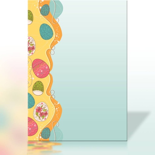 [1-513] Fröhliches Briefpapier „Ostereier-Bordüre“ – Farbenprächtige Grüße zu Ostern 